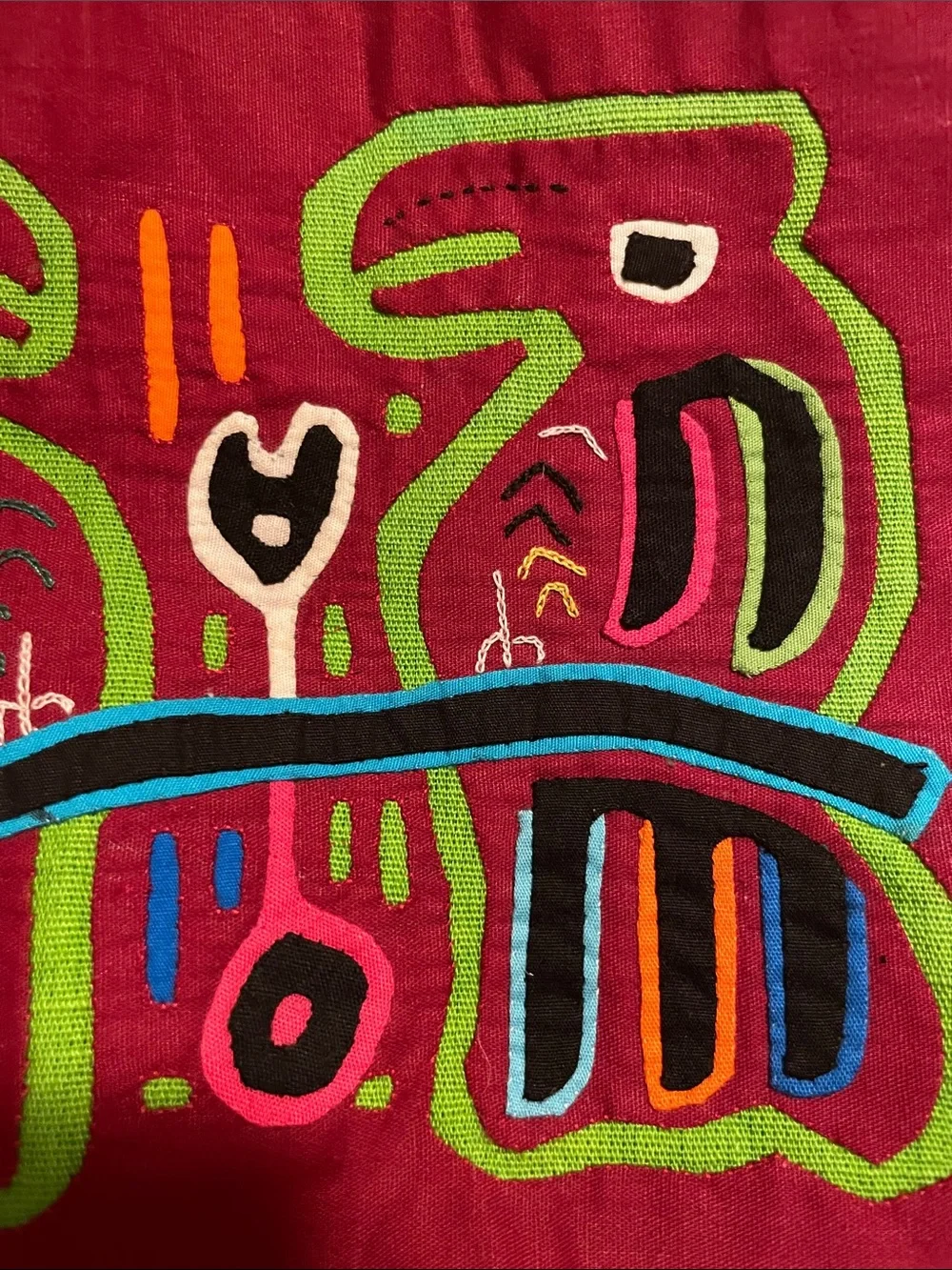 1970’s Panamanian MOLA Handcrafted Colorful Textile Wall Art